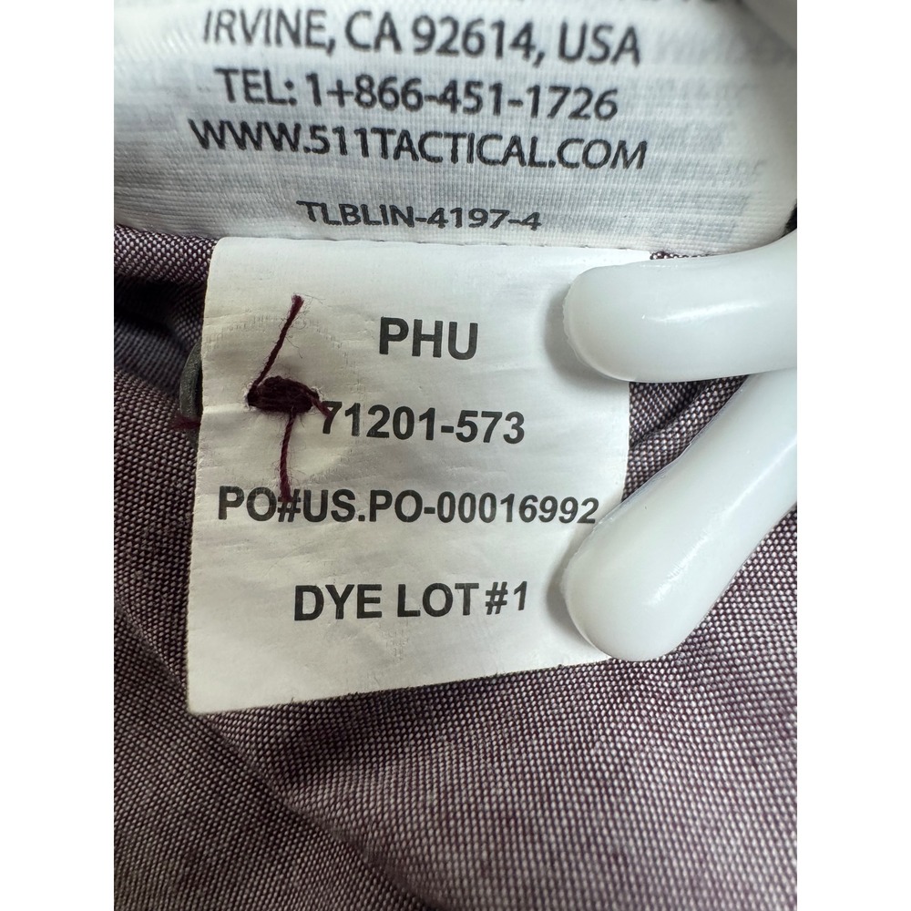 5.11 Tactical Carson Short Sleeve Shirt Fig Heather Purple Mens XL 71201-573 - Picture 12 of 14